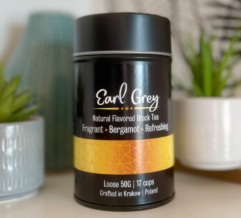 Earl Grey Leo Tea w opakowaniu metalowa dekoracyjna puszka 50 gram- idealna na fajny prezent